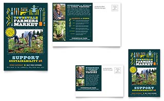 Farmers Market Postcard Template