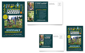 Farmers Market Postcard Template Design