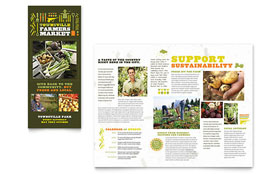 Farmers Market Tri Fold Brochure Template Design