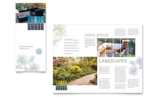 Urban Landscaping Tri Fold Brochure Template