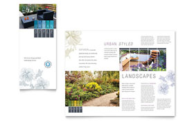 Urban Landscaping Tri Fold Brochure Template Design