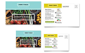 Organic Food Postcard Template Design