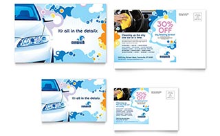 Car Wash Postcard Template