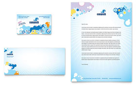 Car Wash Business Card & Letterhead Template Design