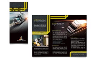 Trucking & Transport Tri Fold Brochure Template