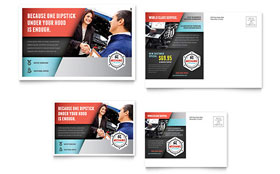 Auto Mechanic Postcard Template Design