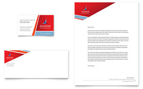 Aviation Flight Instructor Business Card & Letterhead Template Design