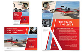 Aviation Flight Instructor Flyer & Ad Template Design