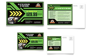 Oil Change Postcard Template