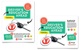 Driving School Poster Template Design