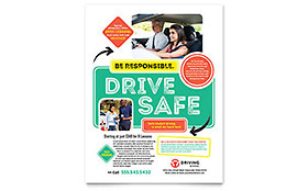 Driving School Flyer Template Design