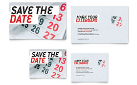 Save The Date Note Card Template Design