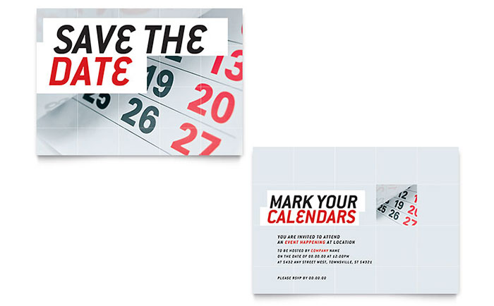 Save The Date Announcement Template Design - InDesign, Illustrator, Word, Publisher, Pages, QuarkXPress, CorelDraw