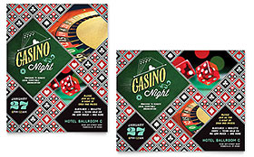 Casino Night Poster Template Design