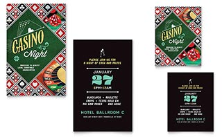 Casino Night Note Card Template