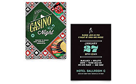 Casino Night Invitation Template Design