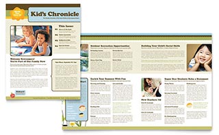 Child Development School Newsletter Template