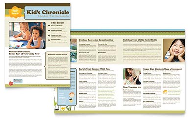 Elementary School Newsletter Design Example