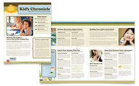 Child Development School Newsletter Template Design