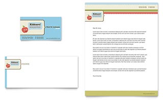 Child Development School Business Card & Letterhead Template