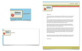 Child Development School Business Card & Letterhead Template Design