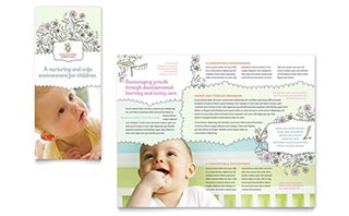 Babysitting & Daycare Tri Fold Brochure Template