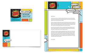 Kids Club Business Card & Letterhead Template Design