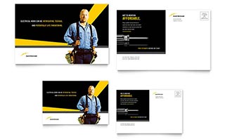 Electrician Postcard Template