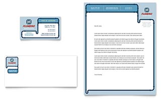 Plumbing Services Business Card & Letterhead Template