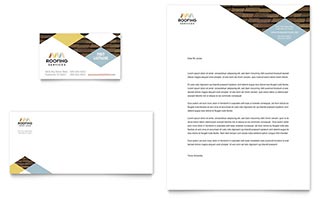 Roofing Contractor Business Card & Letterhead Template