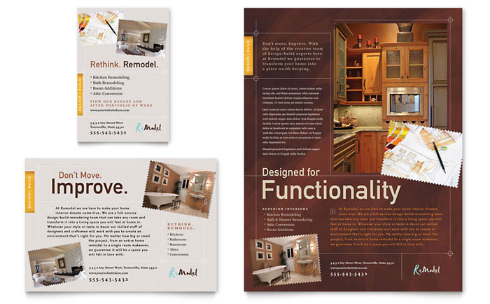 Home Remodeling Flyer & Ad Template Design - InDesign, Illustrator, Word, Publisher, Pages, QuarkXPress, CorelDraw