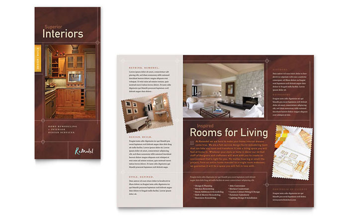 Home Remodeling Tri Fold Brochure Template Design - InDesign, Illustrator, Word, Publisher, Pages, QuarkXPress, CorelDraw