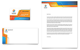 HVAC Business Card & Letterhead Template Design