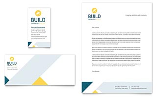 Contractor Business Card & Letterhead Template