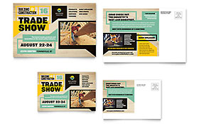 Builder's Trade Show Postcard Template Design