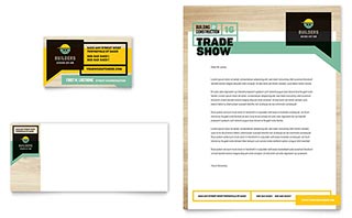 Builder's Trade Show Business Card & Letterhead Template