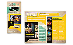 Builder's Trade Show Tri Fold Brochure Template Design