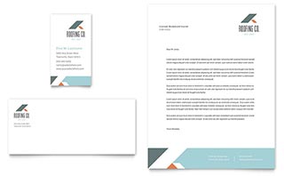 Roofing Company Business Card & Letterhead Template