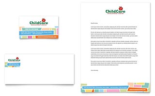 Preschool Kids & Day Care Business Card & Letterhead Template