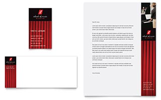 Music School Business Card & Letterhead Template