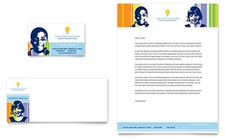 Learning Center & Elementary School Business Card & Letterhead Template