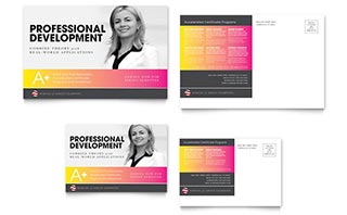 Adult Education & Business School Postcard Template