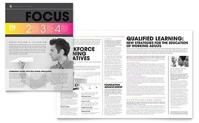 College of Business Newsletter Design Example