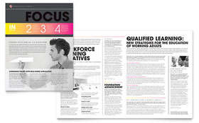 Adult Education & Business School Newsletter Template Design