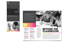 Adult Education & Business School Tri Fold Brochure Template Design