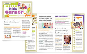 Kindergarten School Newsletter Template - InDesign, Illustrator, Word, Publisher, Pages