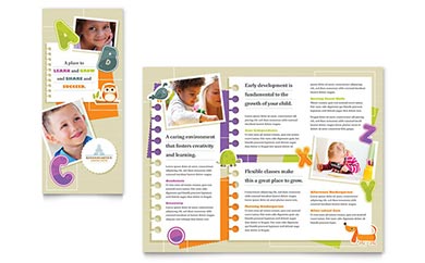 Kindergarten School Tri-Fold Brochure Design Example