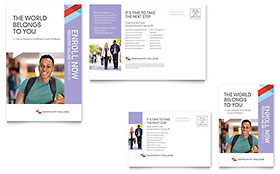 Community College Postcard Template Design