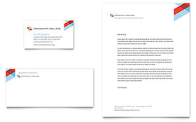 Community College Business Card & Letterhead Template Design