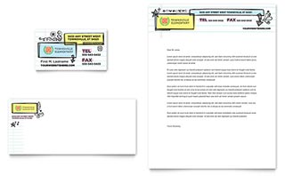 Elementary School Business Card & Letterhead Template